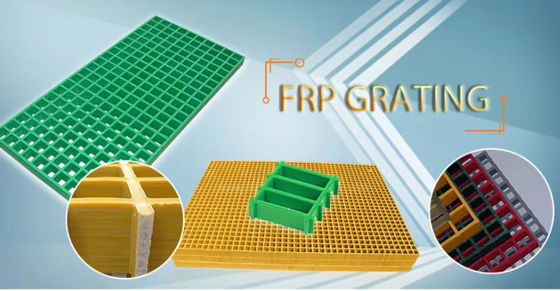 Quadratische GRP FRP Mesh Gitter Schwerlast, Glasfaser Bodengitter Korrosionsbeständigkeit