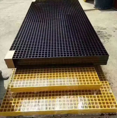 Quadratische GRP FRP Mesh Gitter Schwerlast, Glasfaser Bodengitter Korrosionsbeständigkeit