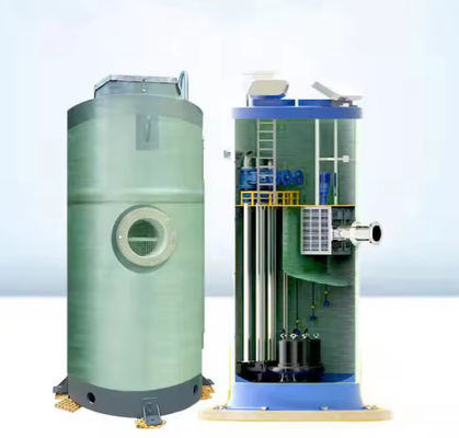 FRP-Integrierte vorgefertigte Aufzugsstation Regenwasseransammlung FRP-Begrabene Abwasserpumpenstation