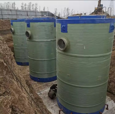 FRP-Integrierte vorgefertigte Aufzugsstation Regenwasseransammlung FRP-Begrabene Abwasserpumpenstation